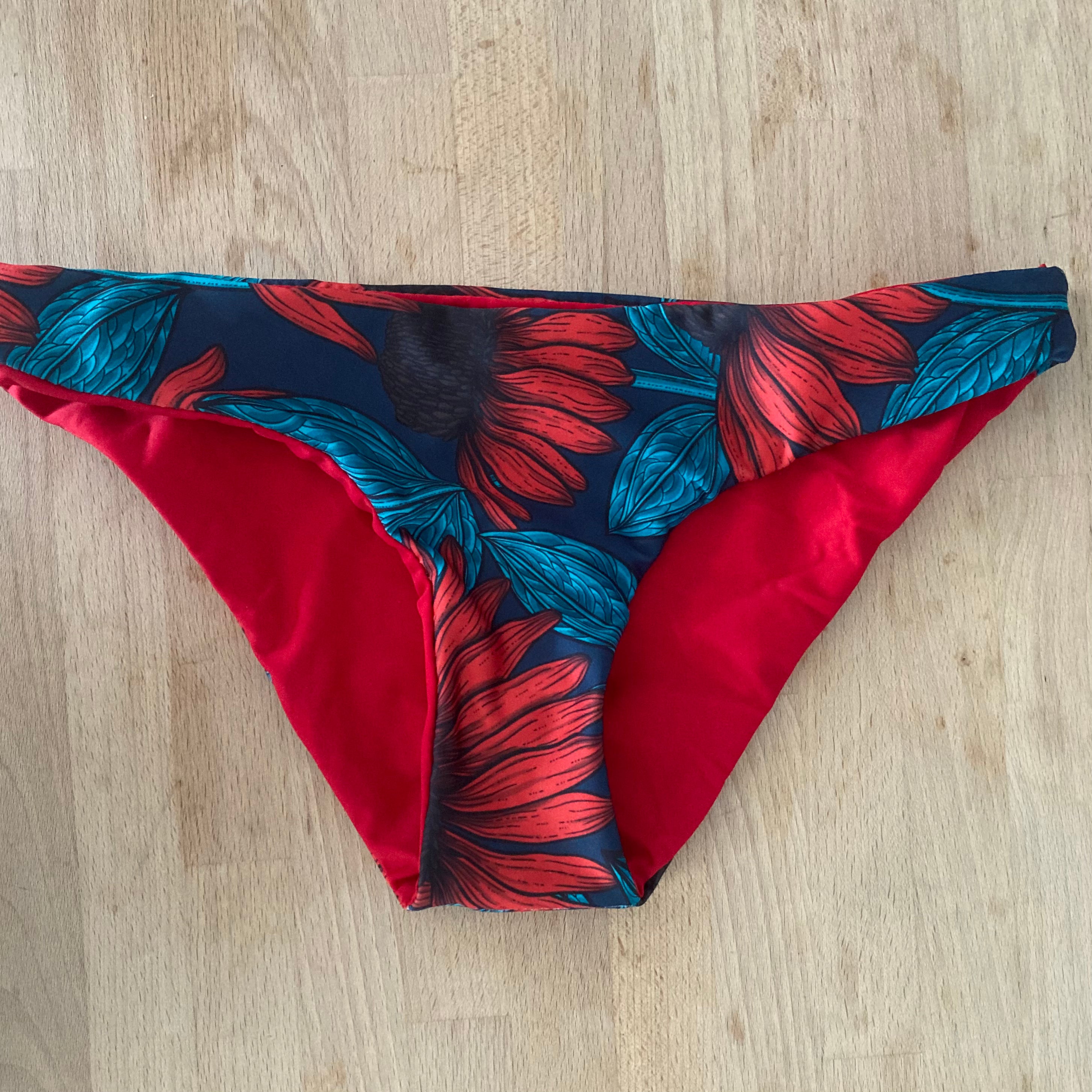 Low-rise Classic Bottoms - red coneflowers - Size 10