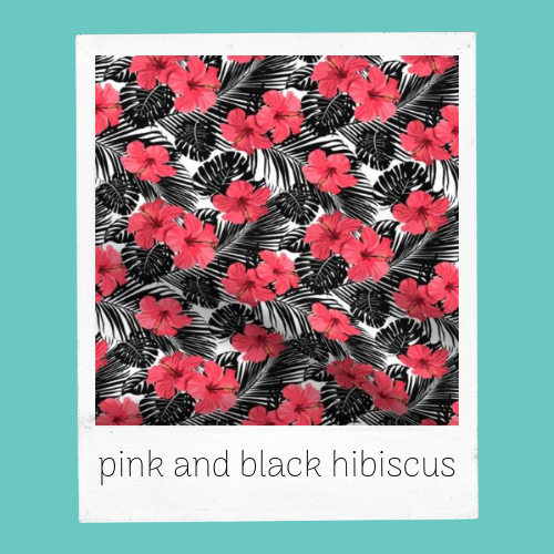 pink and black hibiscus