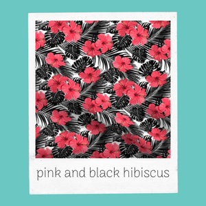 pink and black hibiscus