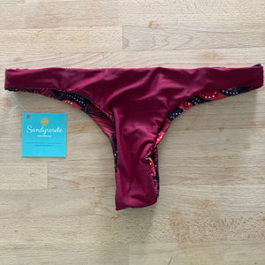 Low Rise Tanga Bottoms - Crimson Petals - Size 6