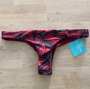Low Rise Tanga Bottoms - Crimson Petals - Size 6